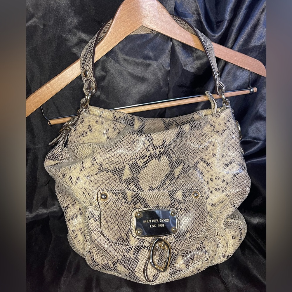 Michael Kors snakeskin purse. Used.